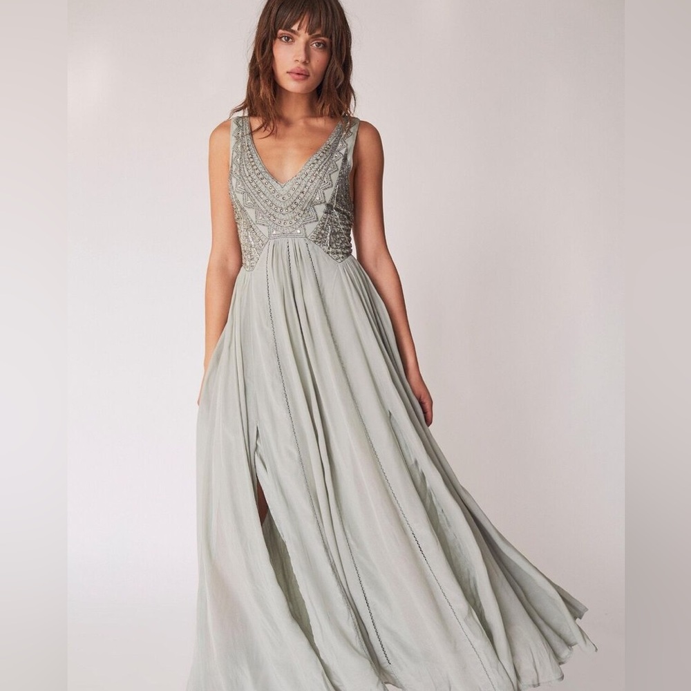 NWT Free People Daphne Maxi Dress size 10. Mint/sage